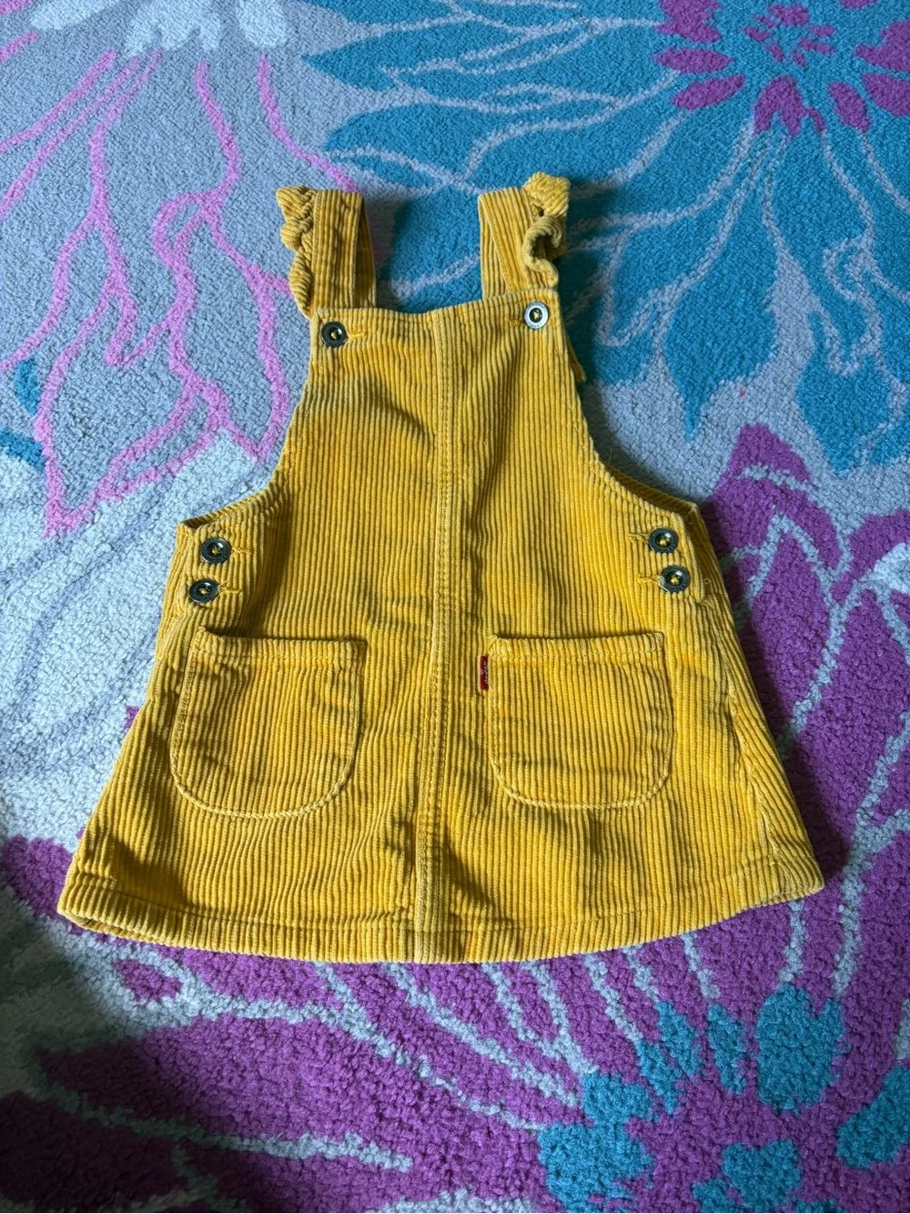 Levi’s Mustard Yellow Corduroy Jumper Overall Dress
